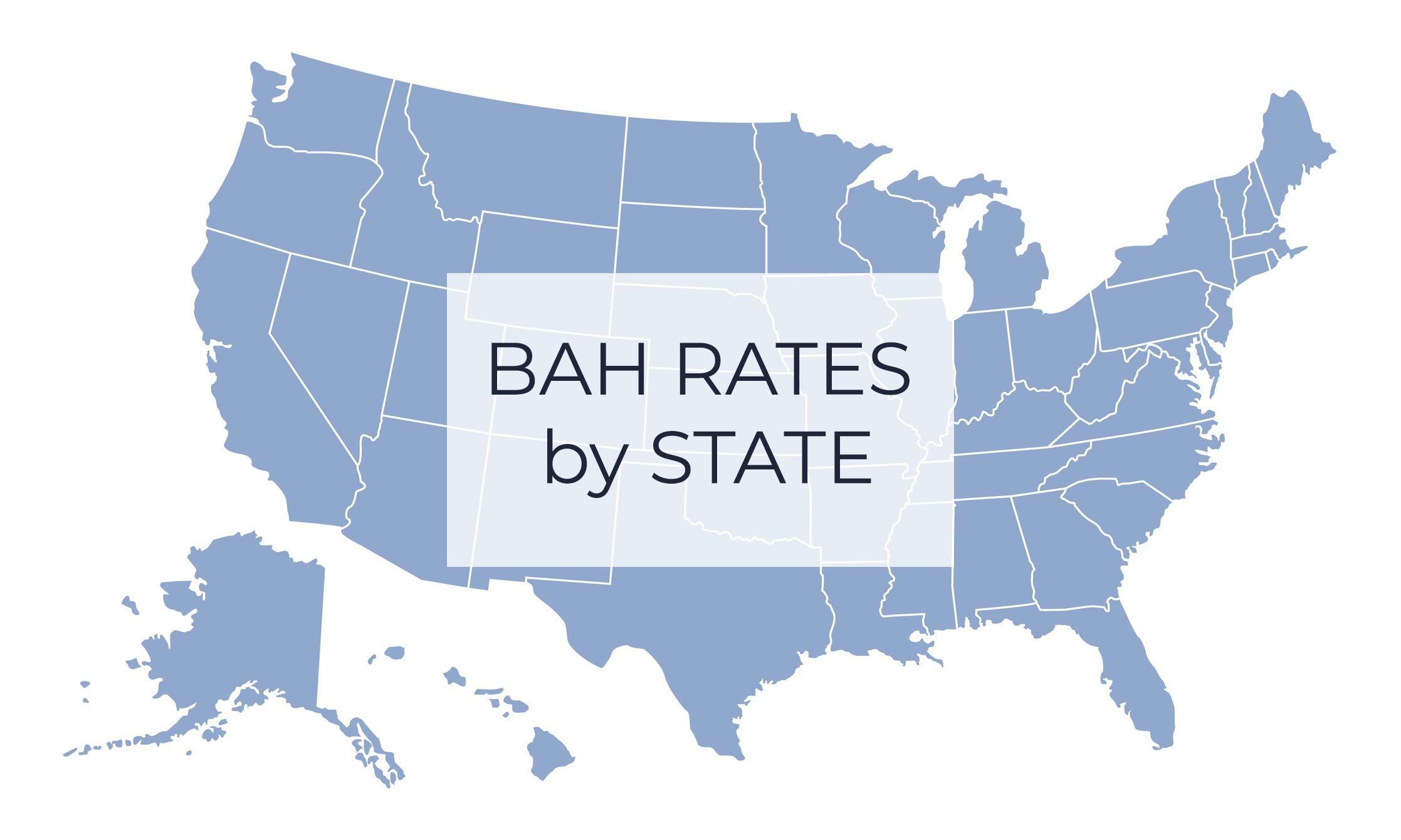 BAH rates by state graphic