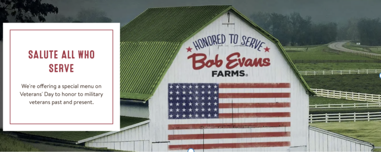 Bob Evans Military Discount and Deals on Veterans Day